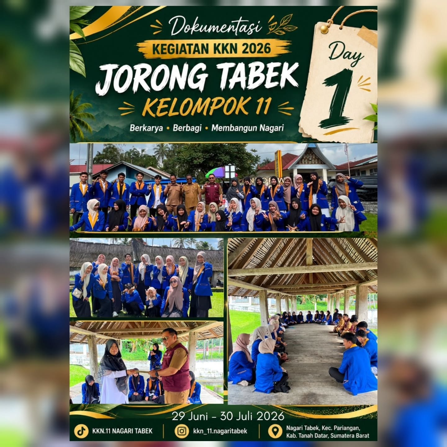 Hari Pertama KKN UINMY BATUSANGKAR Kelompok 11